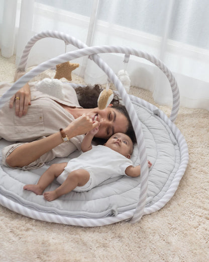 Baby Jalebi The Complete Dream Team Island Playmat & Playgym With Bumper Set-Grey-Perfect For Tummy Time-0M+