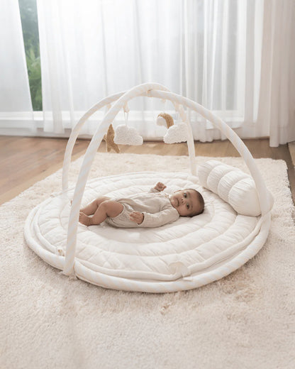 Baby Jalebi The Complete Dream Team Island Playmat & Playgym With Bumper Set-Ecru-Perfect For Tummy Time-0M+