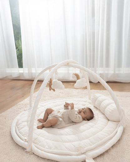 Baby Jalebi The Complete Dream Team Island Playmat & Playgym With Bumper Set-Ecru-Perfect For Tummy Time-0M+