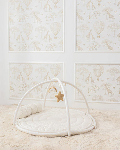 Baby Jalebi The Complete Dream Team Island Playmat & Playgym With Bumper Set-Ecru-Perfect For Tummy Time-0M+