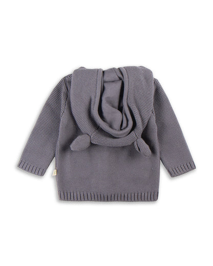 Tiny Twig Soft Grey Winter Wear Hoodie-Solid-100% Organic Cotton-For Infants