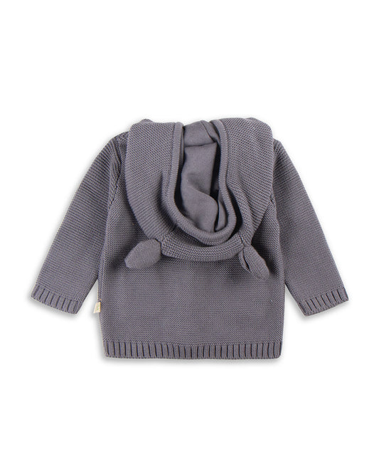 Tiny Twig Soft Grey Winter Wear Hoodie-Solid-100% Organic Cotton-For Infants
