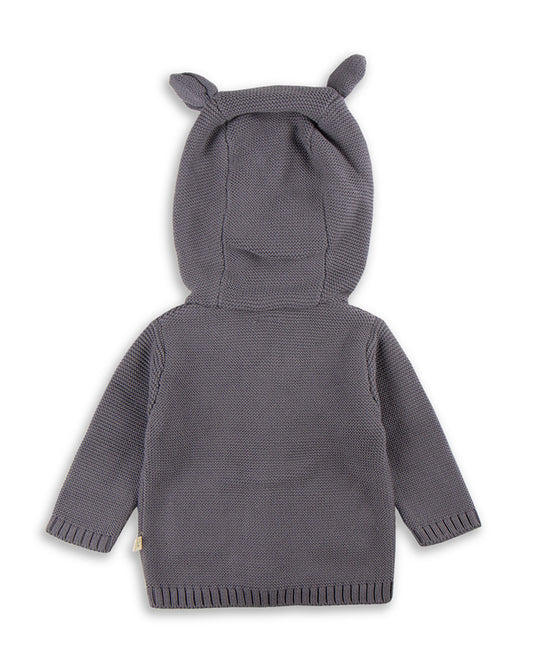 Tiny Twig Soft Grey Winter Wear Hoodie-Solid-100% Organic Cotton-For Infants