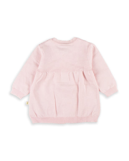 Tiny Twig Soft Pink Winter Wear Cardigan-Solid-Organic Cotton-For Infants