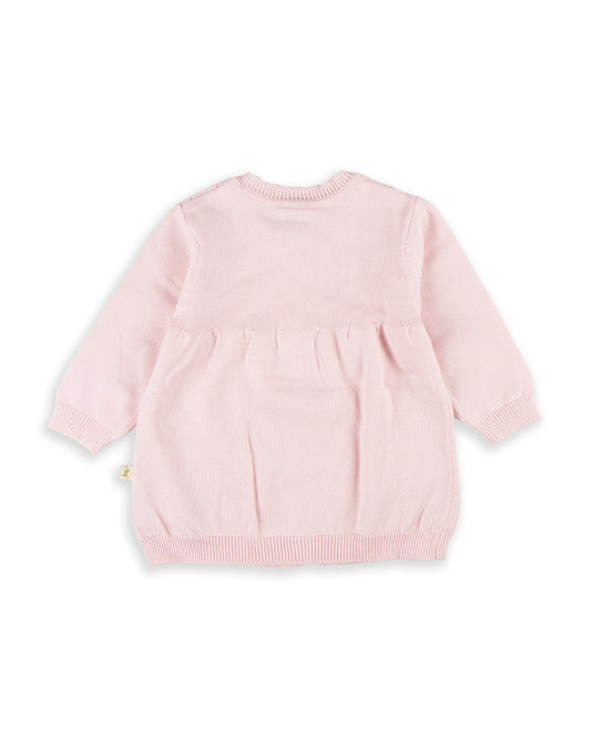 Tiny Twig Soft Pink Winter Wear Cardigan-Solid-Organic Cotton-For Infants