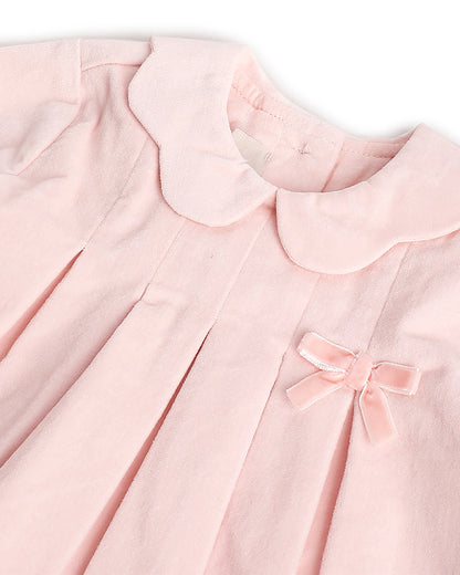 Chicco Peach Frock Dress-Solid-Cotton-For Infants