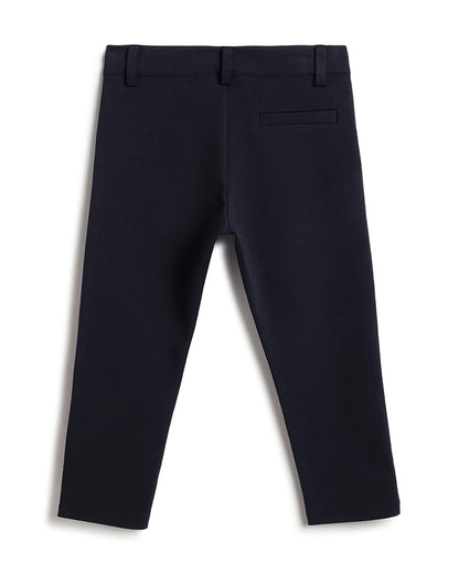 Chicco Navy Blue Jeans-Solid-Cotton-For Infants