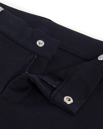 Chicco Navy Blue Jeans-Solid-Cotton-For Infants