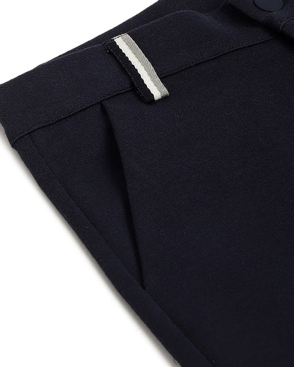 Chicco Navy Blue Jeans-Solid-Cotton-For Infants