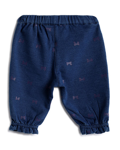 Chicco Blue Trouser-Printed-Cotton-For Infants