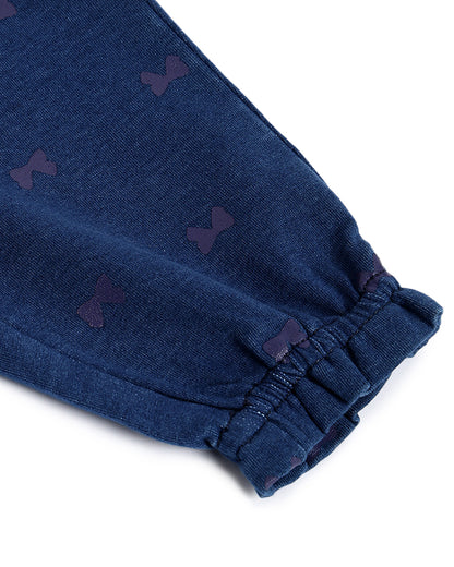 Chicco Blue Trouser-Printed-Cotton-For Infants