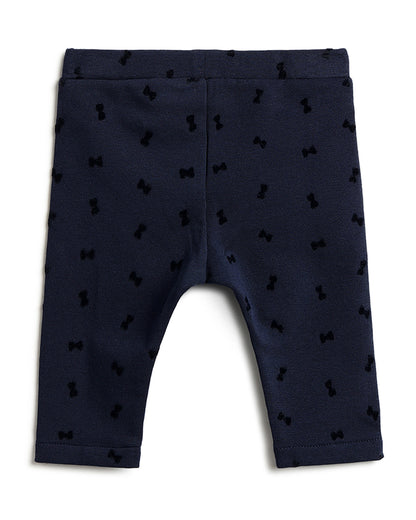 Chicco Navy Blue Leggings-Printed-Cotton-For Infants