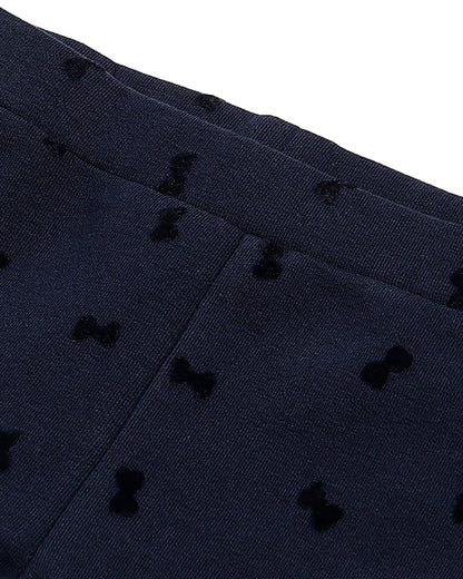 Chicco Navy Blue Leggings-Printed-Cotton-For Infants