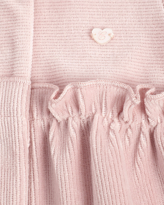 Chicco Pastel Pink Front Open Sleepsuit-Solid-Cotton-For Infants