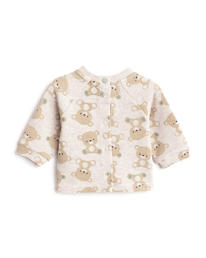 Chicco Off White & Beige Top & Legging Set-Printed-Cotton & Polyester-For Infants