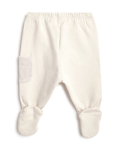 Chicco Off White & Beige Top & Legging Set-Printed-Cotton & Polyester-For Infants