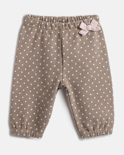 Chicco Pastel Pink & Natural T-shirt & Legging Set-Printed-Cotton-For Infants