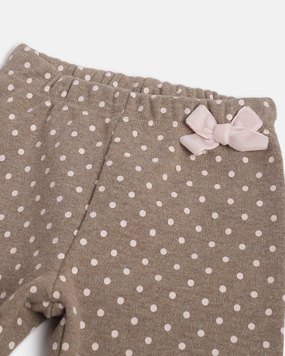 Chicco Pastel Pink & Natural T-shirt & Legging Set-Printed-Cotton-For Infants