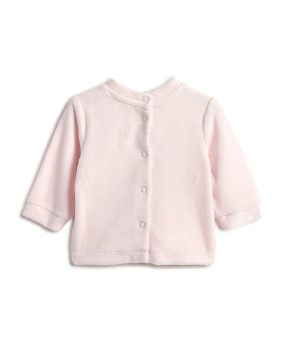 Chicco Pastel Pink Top & Legging Set-Printed-Cotton-For Infants