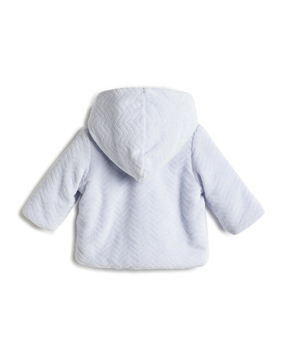 Chicco Light Blue Winter Wear Jacket-Printed-Cotton-For Infants