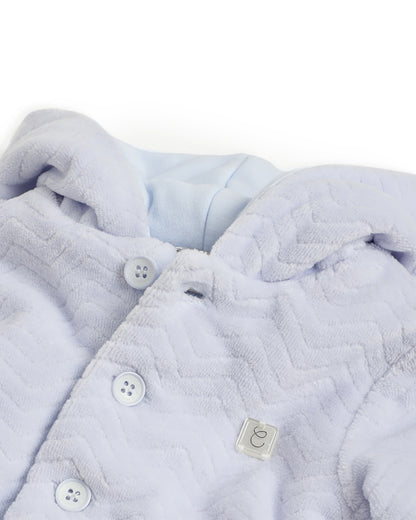 Chicco Light Blue Winter Wear Jacket-Printed-Cotton-For Infants
