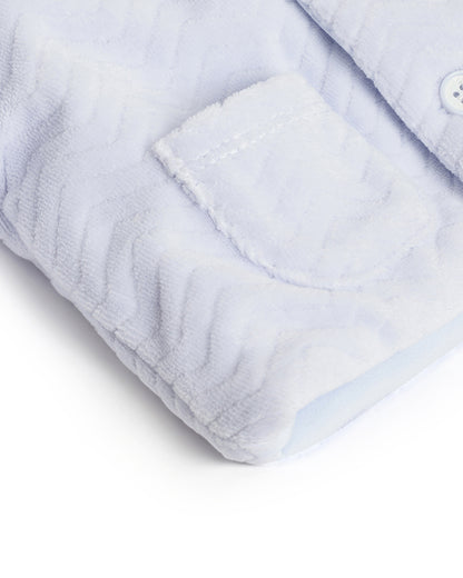 Chicco Light Blue Winter Wear Jacket-Printed-Cotton-For Infants
