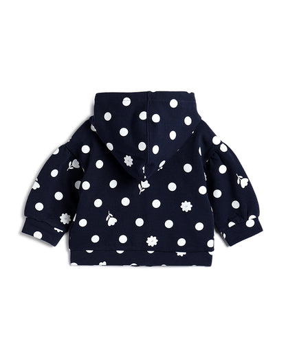 Chicco Navy Blue Winter Wear Jacket-Printed-Cotton-For Infants