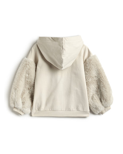 Chicco Cream Winter Wear Coord Set-Printed-Cotton-For Infants