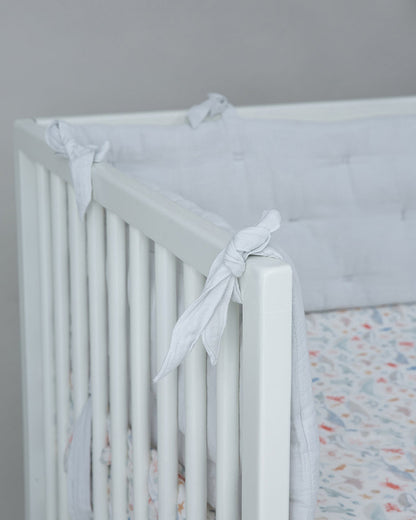 Aplito Baby Bedding Set-Turtle Tales-Hand Embroidered-100% Organic Muslin Cotton-White-For Infants