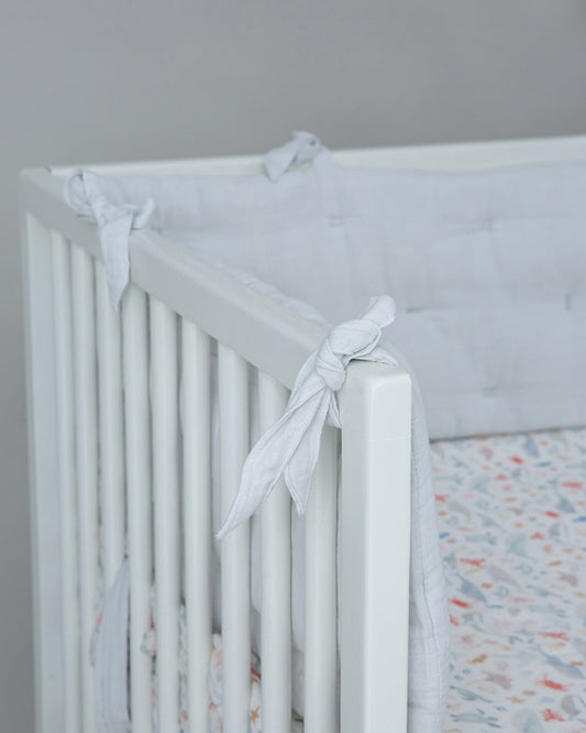 Aplito Baby Bedding Set-Turtle Tales-Hand Embroidered-100% Organic Muslin Cotton-White-For Infants