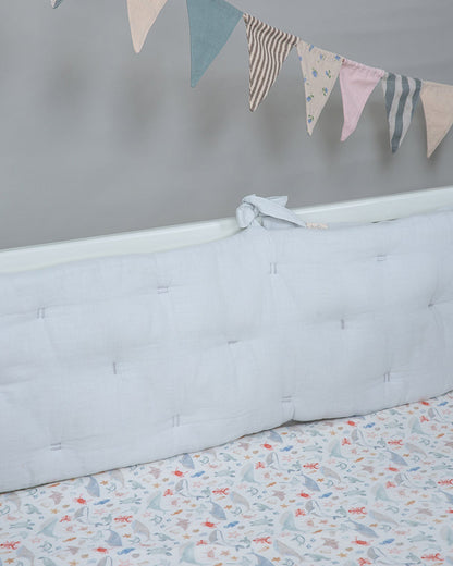 Aplito Baby Bedding Set-Turtle Tales-Hand Embroidered-100% Organic Muslin Cotton-White-For Infants