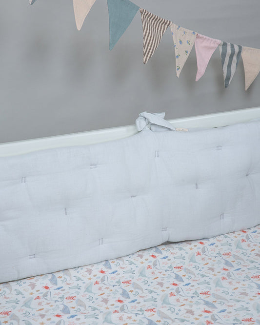 Aplito Baby Bedding Set-Turtle Tales-Hand Embroidered-100% Organic Muslin Cotton-White-For Infants