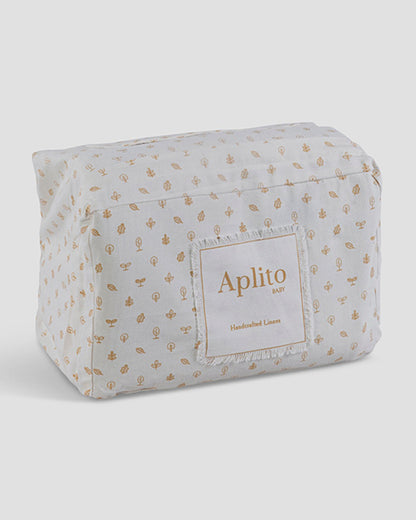 Aplito Baby Bedding Set-Bella Blush-Hand Embroidered-100% Organic Cambric Cotton-White & Pink-For Infants