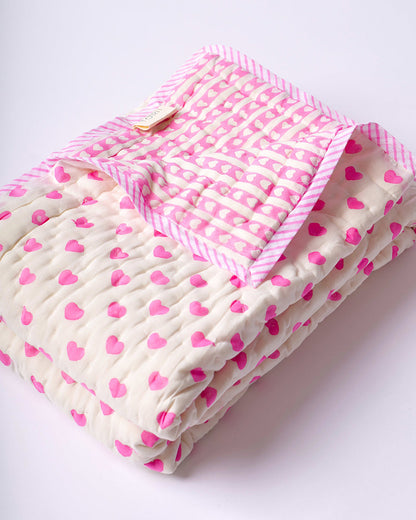 Torii Quilt for Baby-100% Cotton Muslin-Ultra Soft & Breathable-Cream-With Love-24M+