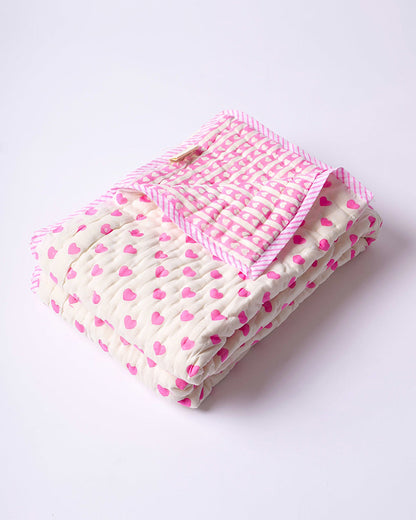 Torii Quilt for Baby-100% Cotton Muslin-Ultra Soft & Breathable-Cream-With Love-24M+