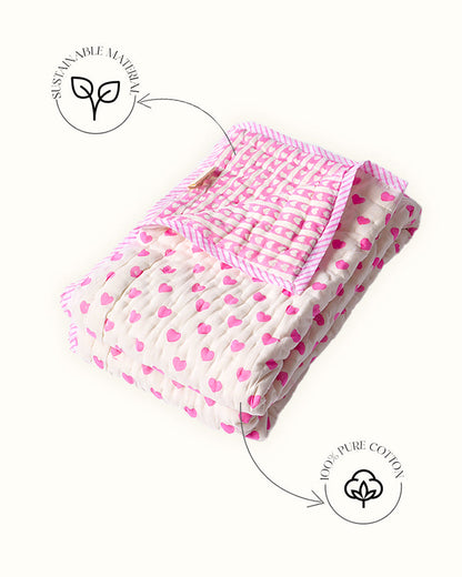 Torii Quilt for Baby-100% Cotton Muslin-Ultra Soft & Breathable-Cream-With Love-24M+
