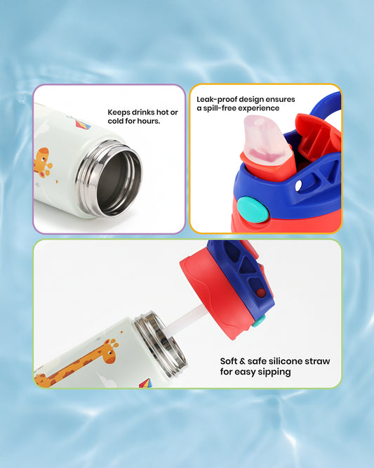 Nuluv Giraffe Spout Sipper-With Push Button Lid-BPA & PVC Free-300 ml