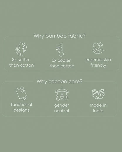 Cocoon Care Multicolor Nightsuit-Bamboo-Spring Single-For Infants