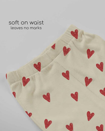 Cocoon Care Beige Nightsuit-Bamboo-Heart-For Infants