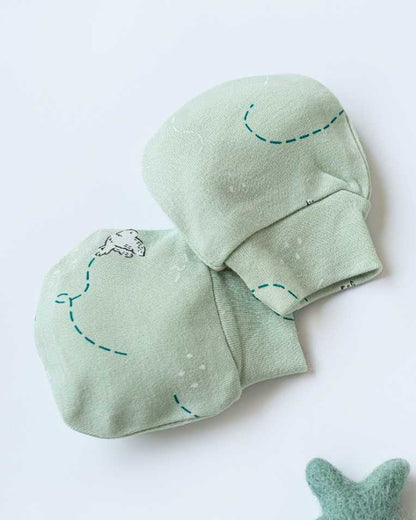 Cocoon Care Green Caps, Booties & Mittens Set-Bamboo-Freedom Fighter-For Infants