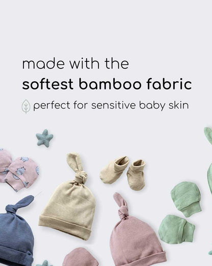 Cocoon Care Green Caps, Booties & Mittens Set-Bamboo-Freedom Fighter-For Infants