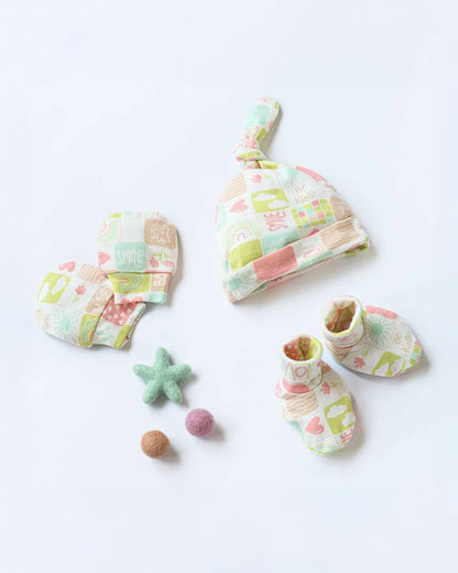 Cocoon Care Peach Caps, Booties & Mittens Set-Bamboo-Kindness Cave-For Infants
