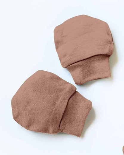 Cocoon Care Brown Caps, Booties & Mittens Set-Bamboo-Solid-For Infants