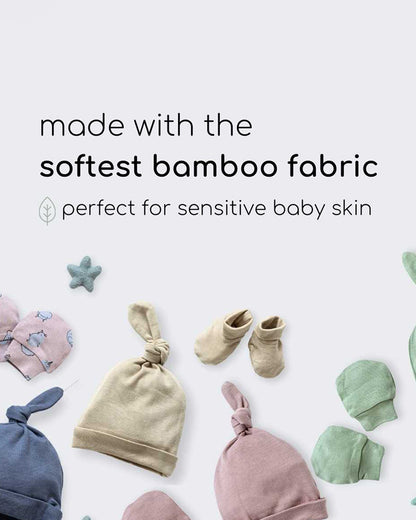 Cocoon Care Brown Caps, Booties & Mittens Set-Bamboo-Solid-For Infants