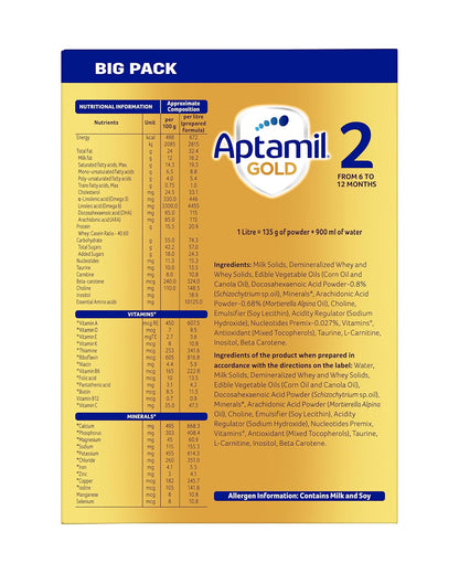 Aptamil Gold Follow Up Infant Formula Milk Powder-Stage 2-For 6 to 12M