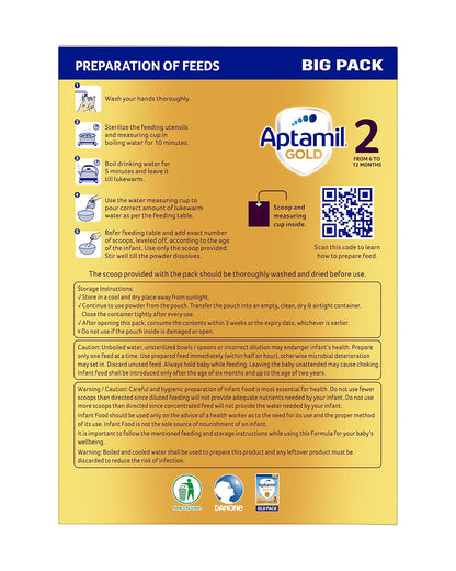 Aptamil Gold Follow Up Infant Formula Milk Powder-Stage 2-For 6 to 12M