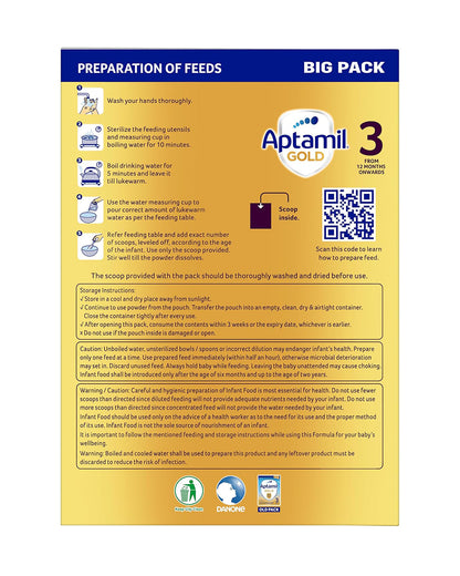 Aptamil Gold Follow Up Infant Formula Milk Powder-Stage 3-12M+