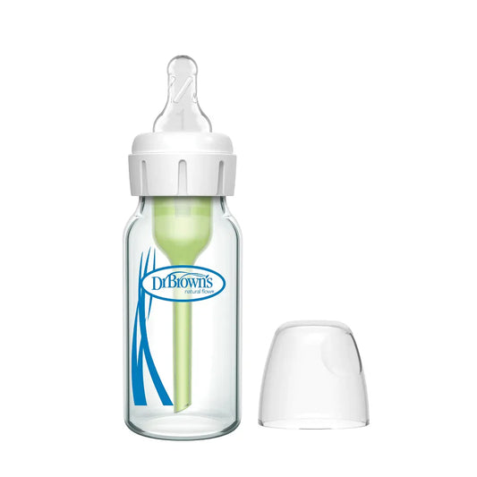 Dr. Brown’s Anti-Colic Options+ Narrow Glass Baby Bottle - 120ml - Slow Flow - 0 to 3M