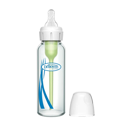 Dr. Brown’s Anti-Colic Options+ Narrow Glass Baby Bottle - 250ml - Slow Flow - 0 to 3M