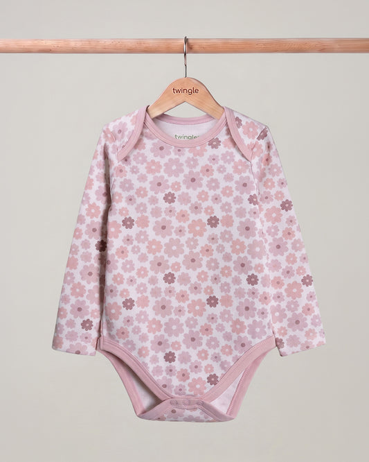 Twingle 100% Organic Cotton Bodysuits-Envelope Neck for Easy Dressing-Nickel Free Snaps-Long Sleeves-Solid-Pastel Pink & White-Pack of 2-For Infants